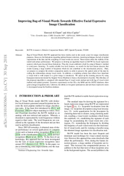 Improving Bag-of-Visual-Words Towards Effective Facial Expressive Image
  Classification
