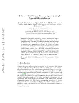 Interpretable Neuron Structuring with Graph Spectral Regularization