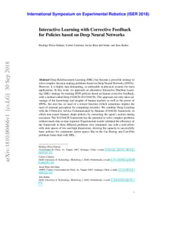 Interactive Learning with Corrective Feedback for Policies based on Deep
  Neural Networks