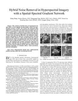 Hybrid Noise Removal in Hyperspectral Imagery With a Spatial-Spectral
  Gradient Network