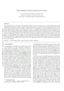Hindi-English Code-Switching Speech Corpus