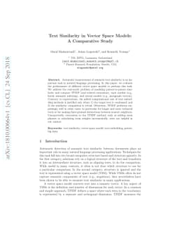 Text Similarity in Vector Space Models: A Comparative Study