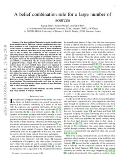 A belief combination rule for a large number of sources
