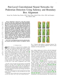 Part-Level Convolutional Neural Networks for Pedestrian Detection Using
  Saliency and Boundary Box Alignment