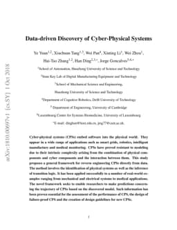 Data-driven Discovery of Cyber-Physical Systems