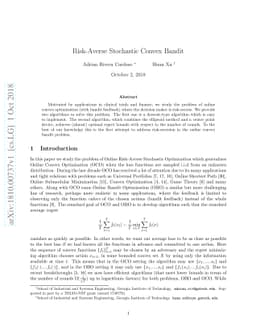 Risk-Averse Stochastic Convex Bandit