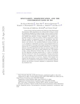 Singularity, Misspecification, and the Convergence Rate of EM