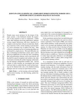 Joint On-line Learning of a Zero-shot Spoken Semantic Parser and a
  Reinforcement Learning Dialogue Manager