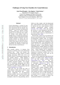 Challenges of Using Text Classifiers for Causal Inference