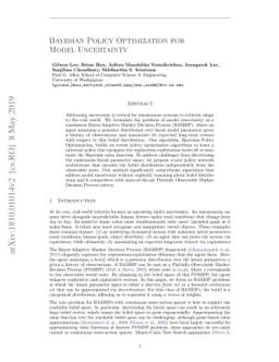 Bayesian Policy Optimization for Model Uncertainty