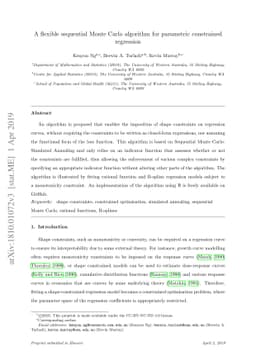A flexible sequential Monte Carlo algorithm for parametric constrained
  regression