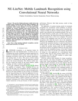 NU-LiteNet: Mobile Landmark Recognition using Convolutional Neural
  Networks