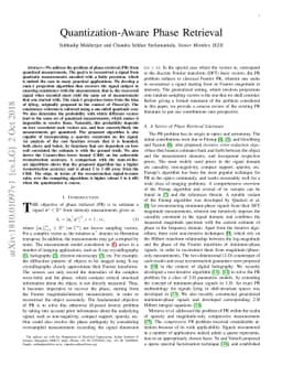 Quantization-Aware Phase Retrieval
