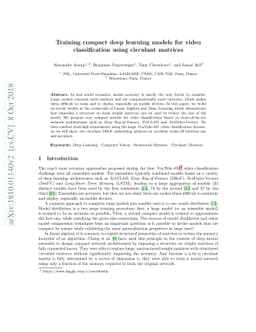 Training compact deep learning models for video classification using
  circulant matrices