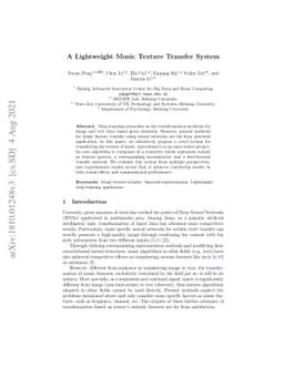 A Lightweight Music Texture Transfer System