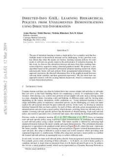 Directed-Info GAIL: Learning Hierarchical Policies from Unsegmented
  Demonstrations using Directed Information