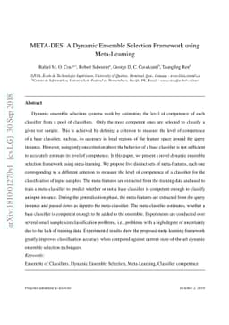 META-DES: A Dynamic Ensemble Selection Framework using Meta-Learning