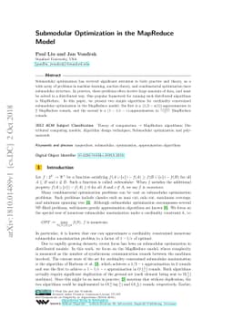 Submodular Optimization in the MapReduce Model