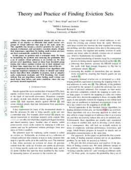 Theory and Practice of Finding Eviction Sets