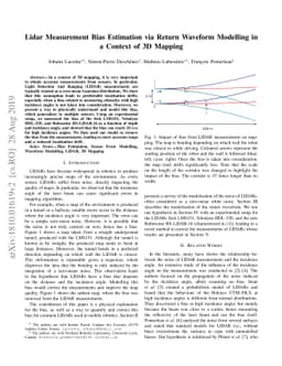 Lidar Measurement Bias Estimation via Return Waveform Modelling in a
  Context of 3D Mapping