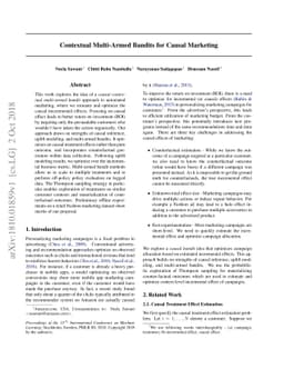 Contextual Multi-Armed Bandits for Causal Marketing