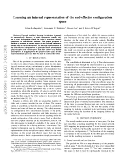 Learning an internal representation of the end-effector configuration
  space