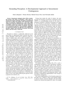 Grounding Perception: A Developmental Approach to Sensorimotor
  Contingencies