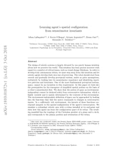 Learning agent's spatial configuration from sensorimotor invariants