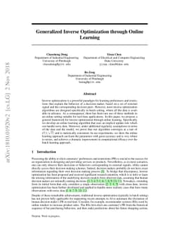Generalized Inverse Optimization through Online Learning