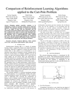 Comparison of Reinforcement Learning algorithms applied to the Cart Pole
  problem