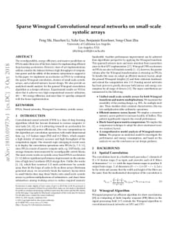 Sparse Winograd Convolutional neural networks on small-scale systolic
  arrays