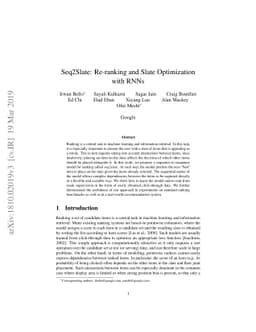 Seq2Slate: Re-ranking and Slate Optimization with RNNs