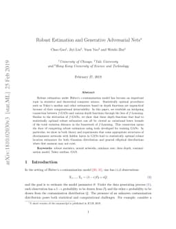 Robust Estimation and Generative Adversarial Nets