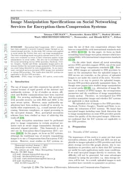 Image Manipulation Specifications on Social Networking Services for
  Encryption-then-Compression Systems