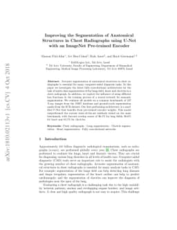 Improving the Segmentation of Anatomical Structures in Chest Radiographs
  using U-Net with an ImageNet Pre-trained Encoder