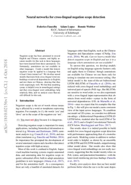 Neural Networks for Cross-lingual Negation Scope Detection