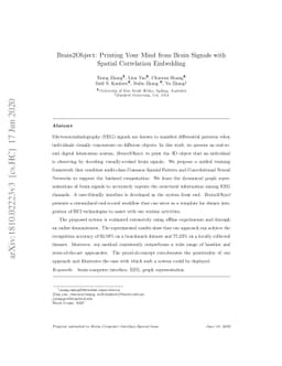 Brain2Object: Printing Your Mind from Brain Signals with Spatial
  Correlation Embedding
