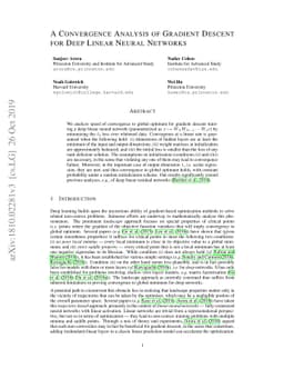 A Convergence Analysis of Gradient Descent for Deep Linear Neural
  Networks