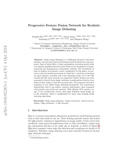 Progressive Feature Fusion Network for Realistic Image Dehazing