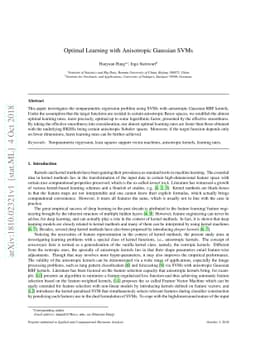 Optimal Learning with Anisotropic Gaussian SVMs