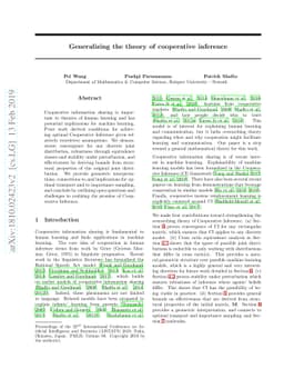 Generalizing the theory of cooperative inference