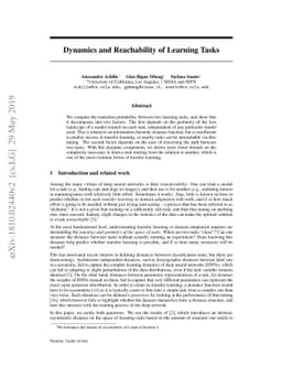 Dynamics and Reachability of Learning Tasks