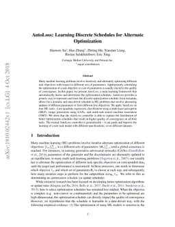 AutoLoss: Learning Discrete Schedules for Alternate Optimization