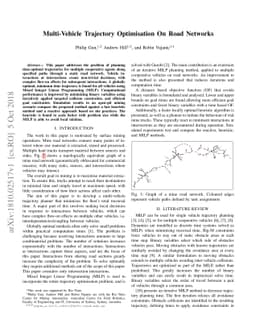 Multi-Vehicle Trajectory Optimisation On Road Networks