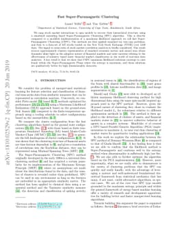 Fast Super-Paramagnetic Clustering