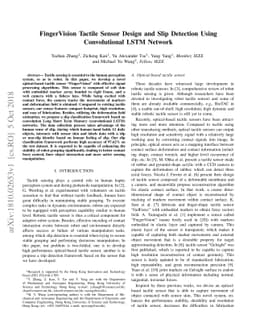 FingerVision Tactile Sensor Design and Slip Detection Using
  Convolutional LSTM Network