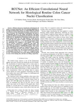 RCCNet: An Efficient Convolutional Neural Network for Histological
  Routine Colon Cancer Nuclei Classification