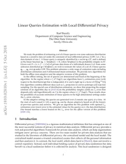 Linear Queries Estimation with Local Differential Privacy