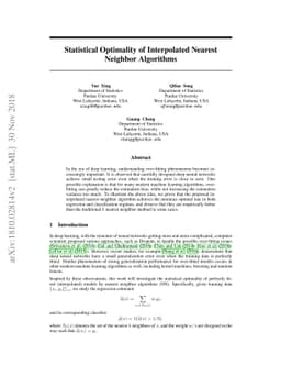 Statistical Optimality of Interpolated Nearest Neighbor Algorithms
