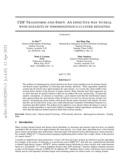 CDF Transform-and-Shift: An effective way to deal with datasets of
  inhomogeneous cluster densities